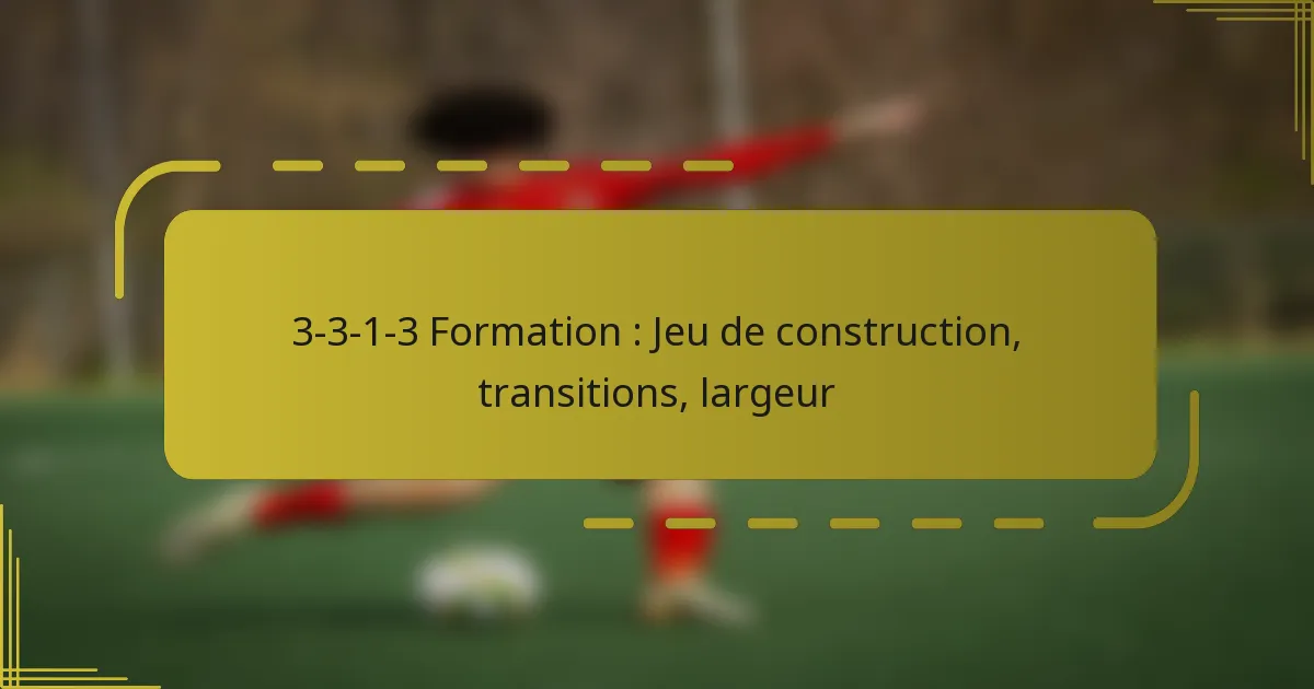 3-3-1-3 Formation : Jeu de construction, transitions, largeur